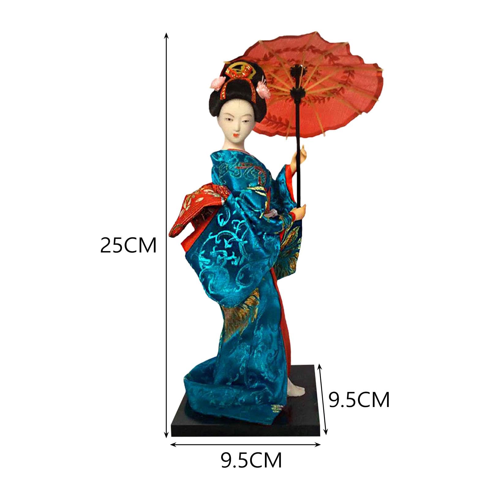 Amazon.co.jp: Fenteer アジアの像日本の芸者着物人形飾り立ち